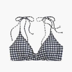 NWT J.Crew Shoulder-tie French Bikini Top Gingham